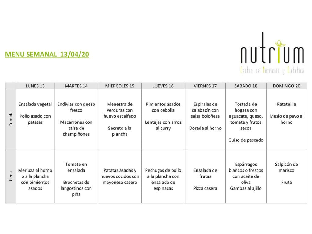 Menú Semanal - Semana 5
