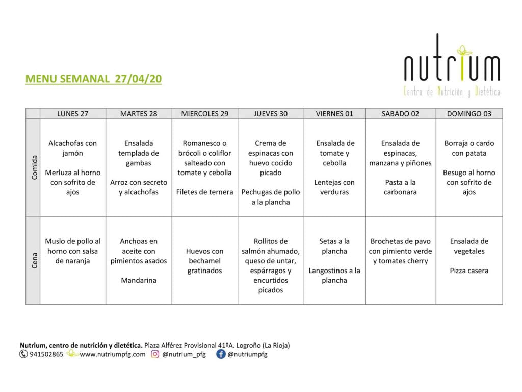 Menú Semanal - Semana 7